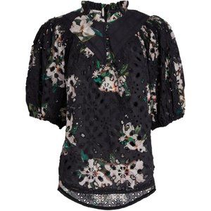 All Saints Black Floral Blouse